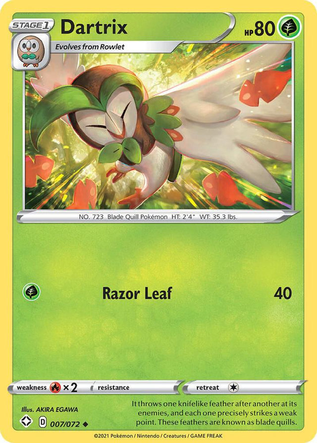 Dartrix 007/072 - Pokemon TCG Shining Fates card
