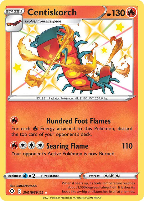 Centiskorch SV019/SV122 - Pokemon TCG Shining Fates: Shiny Vault card