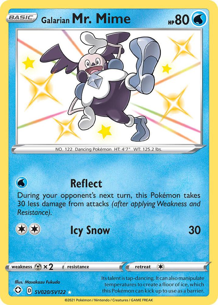 Galarian Mr. Mime SV020/SV122 - Pokemon TCG Shining Fates: Shiny Vault card