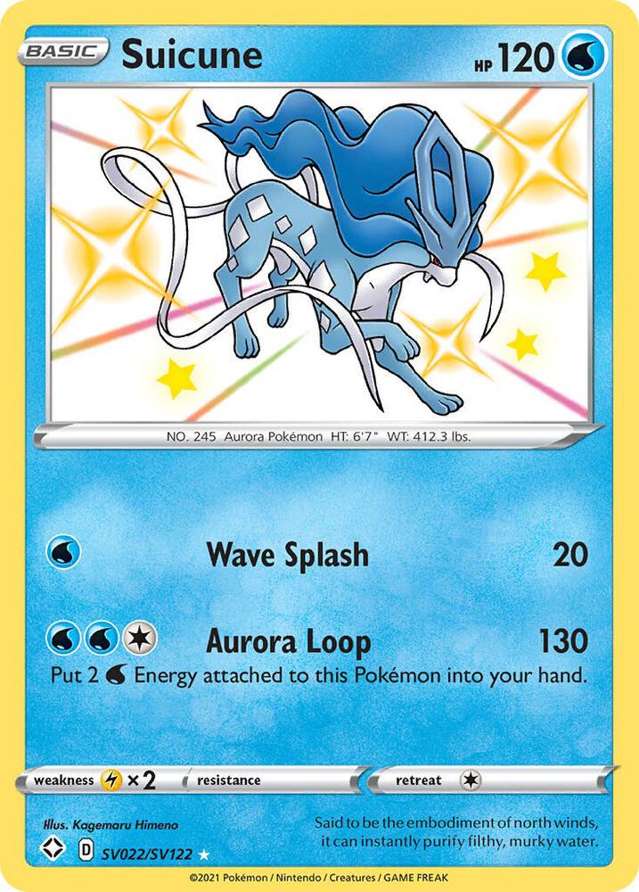 Suicune SV022/SV122 - Pokemon TCG Shining Fates: Shiny Vault card