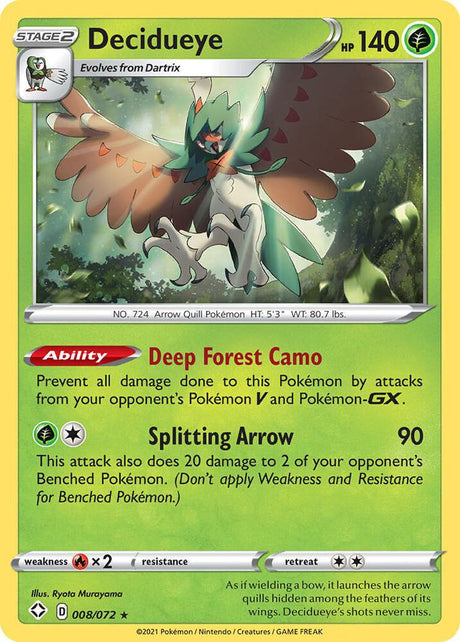 Decidueye 008/072 - Pokemon TCG Shining Fates card