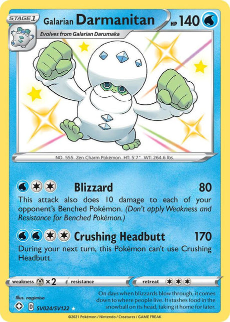 Galarian Darmanitan SV024/SV122 - Pokemon TCG Shining Fates: Shiny Vault card