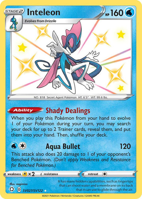 Inteleon SV027/SV122 - Pokemon TCG Shining Fates: Shiny Vault card