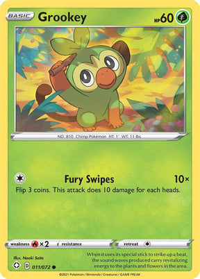 Grookey 011/072 - Pokemon TCG Shining Fates card
