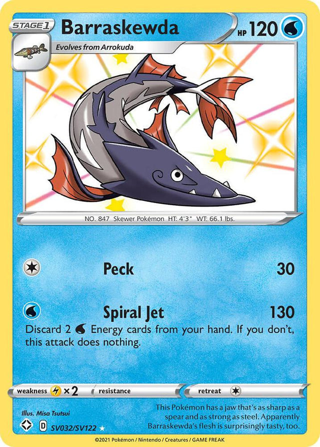 Barraskewda SV032/SV122 - Pokemon TCG Shining Fates: Shiny Vault card