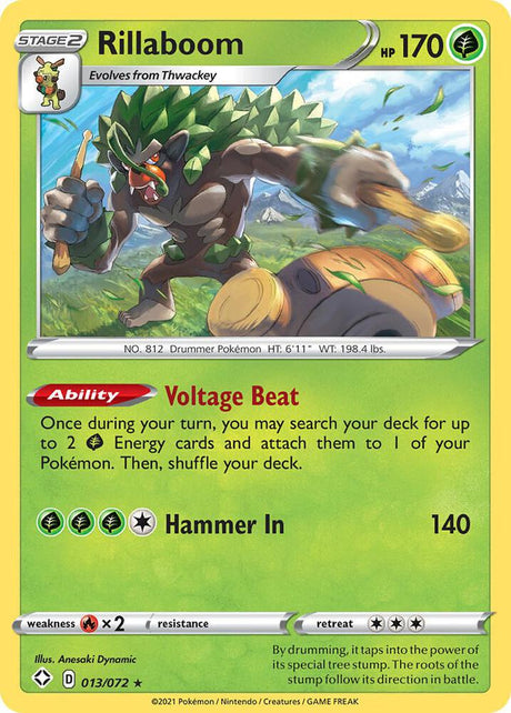 Rillaboom 013/072 - Pokemon TCG Shining Fates card