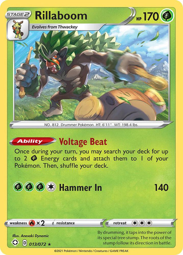 Rillaboom 013/072 - Pokemon TCG Shining Fates card