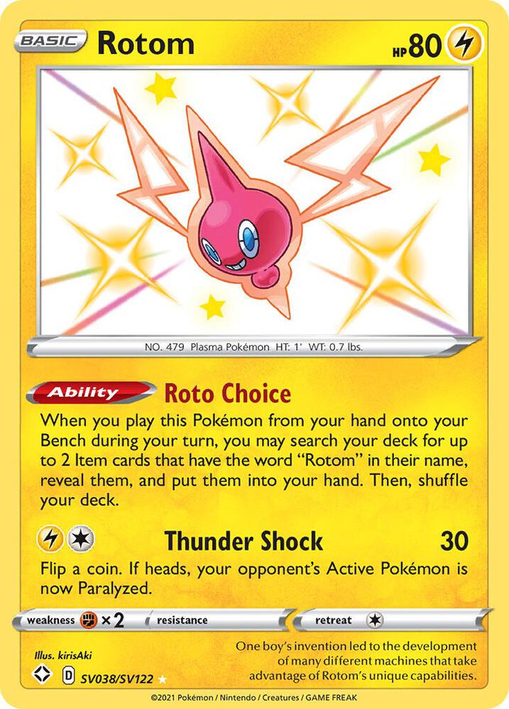 Rotom SV038/SV122 - Pokemon TCG Shining Fates: Shiny Vault card