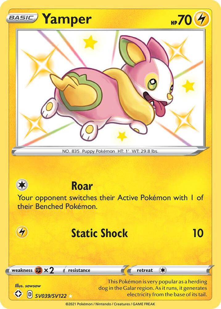 Yamper SV039/SV122 - Pokemon TCG Shining Fates: Shiny Vault card