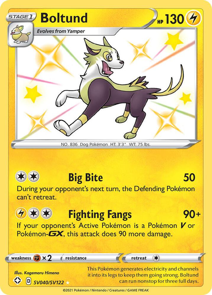 Boltund SV040/SV122 - Pokemon TCG Shining Fates: Shiny Vault card