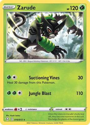 Zarude 016/072 - Pokemon TCG Shining Fates card