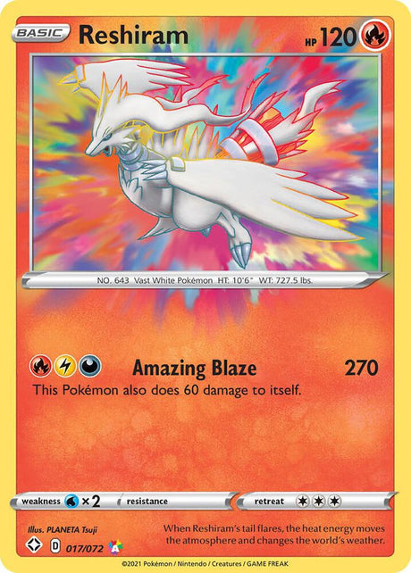 Reshiram 017/072 - Pokemon TCG Shining Fates card