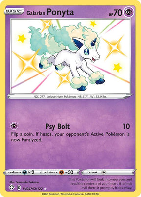 Galarian Ponyta SV047/SV122 - Pokemon TCG Shining Fates: Shiny Vault card