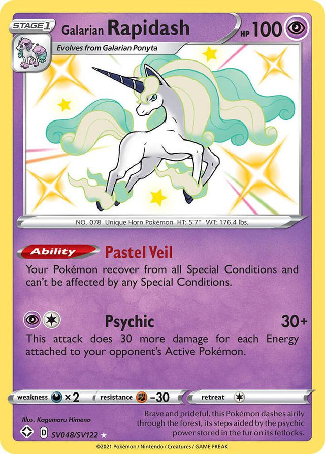 Galarian Rapidash SV048/SV122 - Pokemon TCG Shining Fates: Shiny Vault card