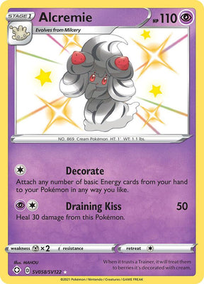 Alcremie SV058/SV122 - Pokemon TCG Shining Fates: Shiny Vault card