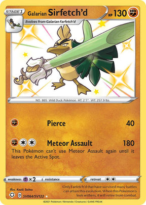 Galarian Sirfetch'd SV064/SV122 - Pokemon TCG Shining Fates: Shiny Vault card