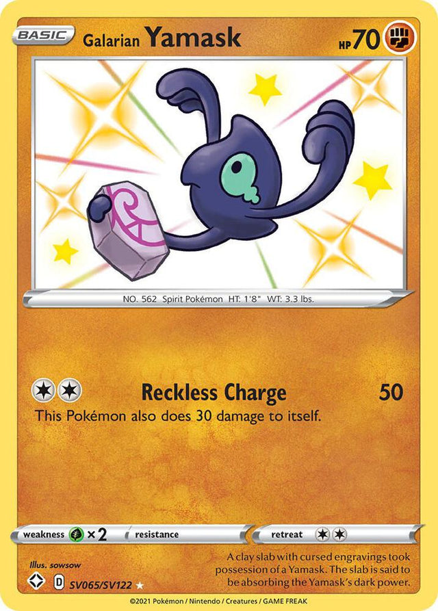 Galarian Yamask SV065/SV122 - Pokemon TCG Shining Fates: Shiny Vault card