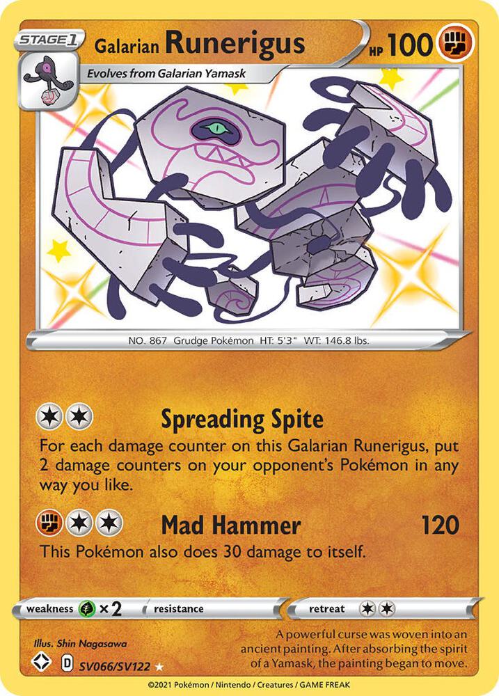 Galarian Runerigus SV066/SV122 - Pokemon TCG Shining Fates: Shiny Vault card