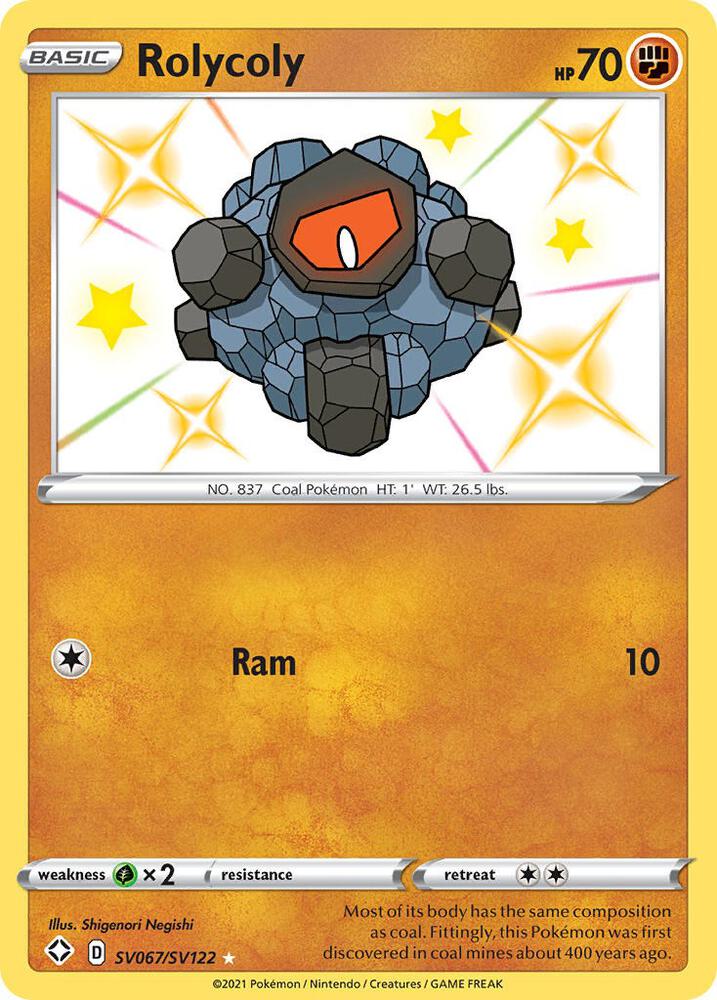 Rolycoly SV067/SV122 - Pokemon TCG Shining Fates: Shiny Vault card