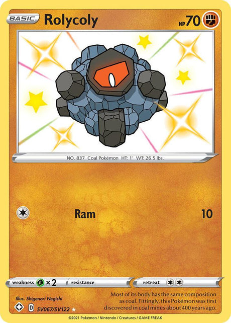 Rolycoly SV067/SV122 - Pokemon TCG Shining Fates: Shiny Vault card