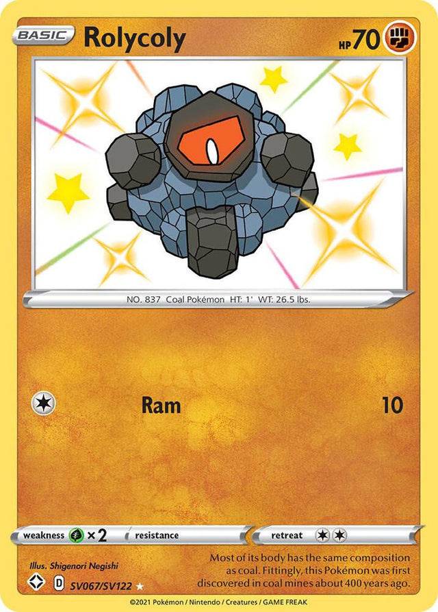 Rolycoly SV067/SV122 - Pokemon TCG Shining Fates: Shiny Vault card