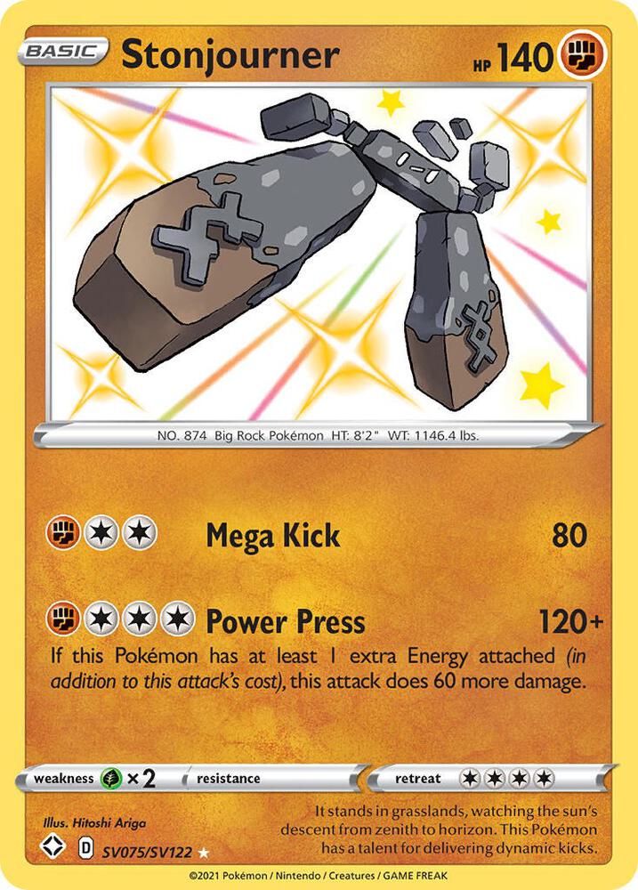 Stonjourner SV075/SV122 - Pokemon TCG Shining Fates: Shiny Vault card
