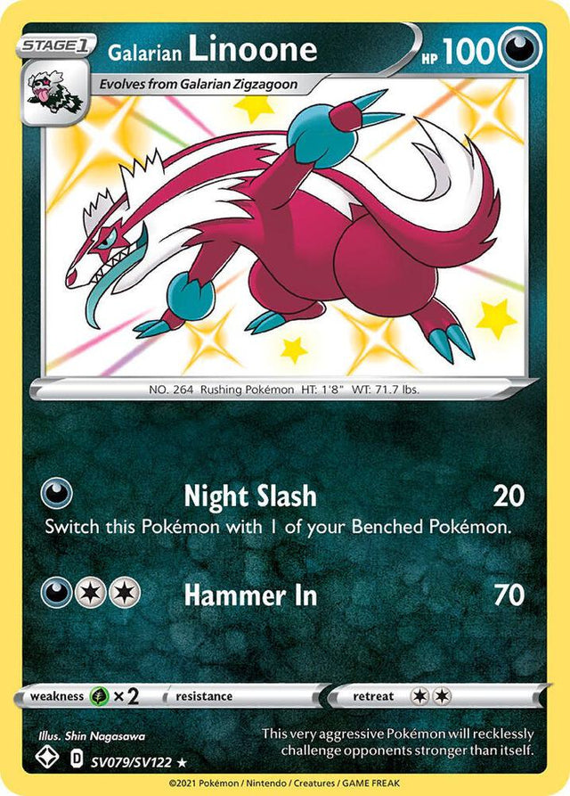Galarian Linoone SV079/SV122 - Pokemon TCG Shining Fates: Shiny Vault card
