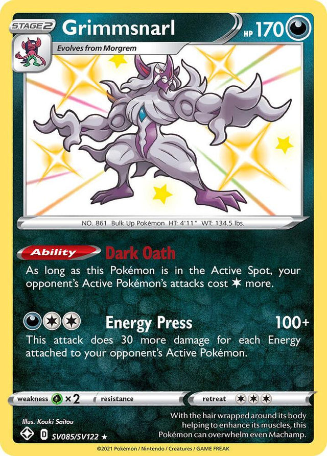 Grimmsnarl SV085/SV122 - Pokemon TCG Shining Fates: Shiny Vault card