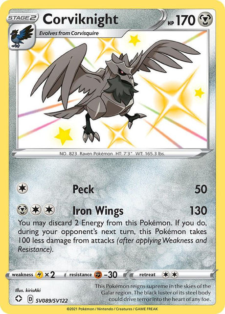 Corviknight SV089/SV122 - Pokemon TCG Shining Fates: Shiny Vault card