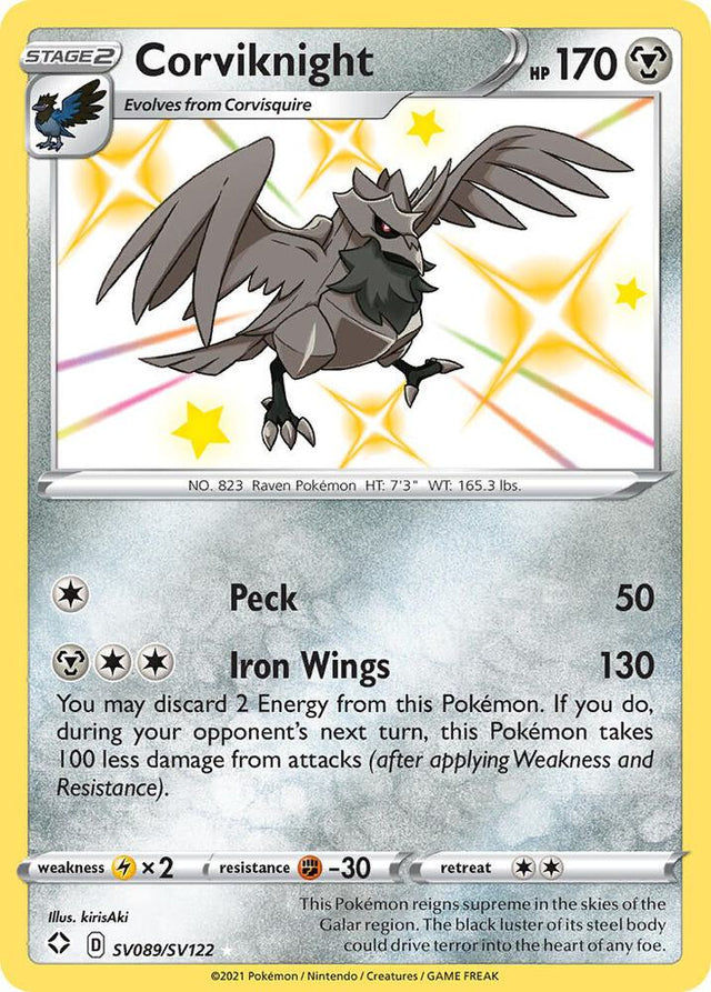 Corviknight SV089/SV122 - Pokemon TCG Shining Fates: Shiny Vault card