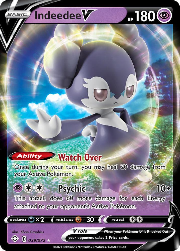 Indeedee V 039/072 - Pokemon TCG Shining Fates card