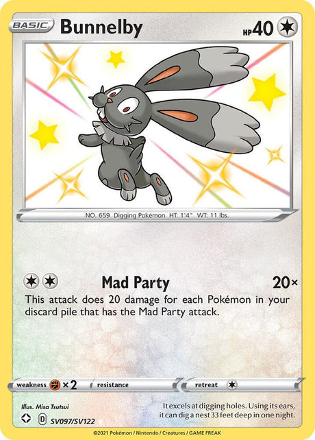 Bunnelby SV097/SV122 - Pokemon TCG Shining Fates: Shiny Vault card