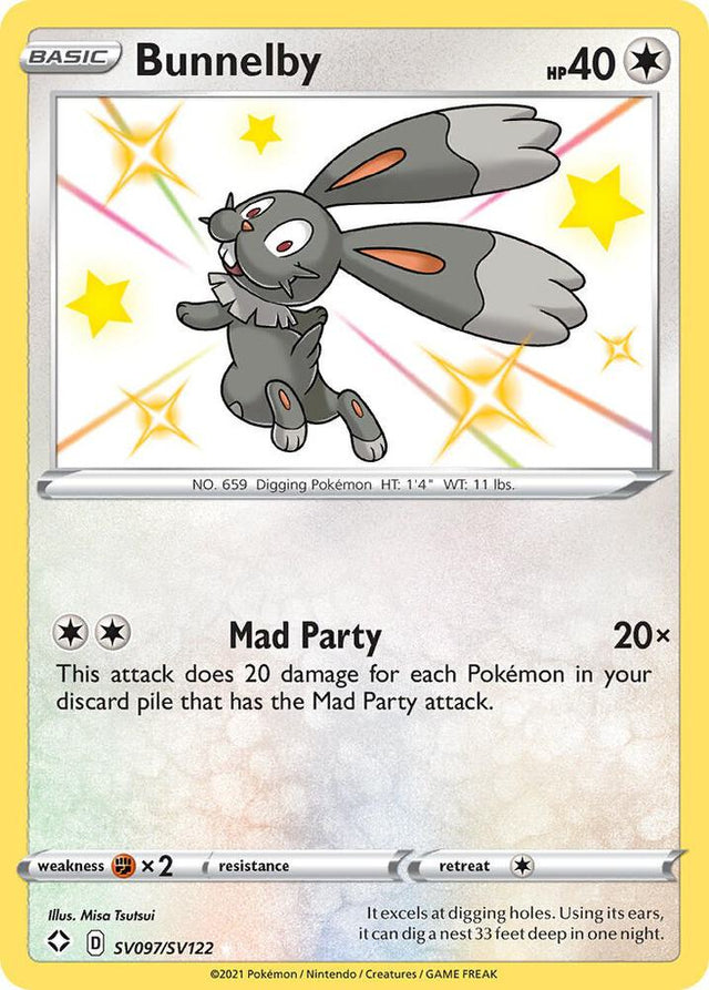 Bunnelby SV097/SV122 - Pokemon TCG Shining Fates: Shiny Vault card