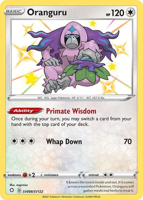 Oranguru SV098/SV122 - Pokemon TCG Shining Fates: Shiny Vault card
