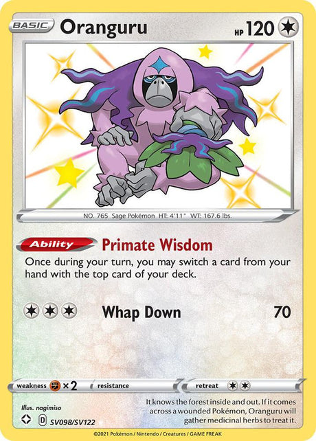 Oranguru SV098/SV122 - Pokemon TCG Shining Fates: Shiny Vault card