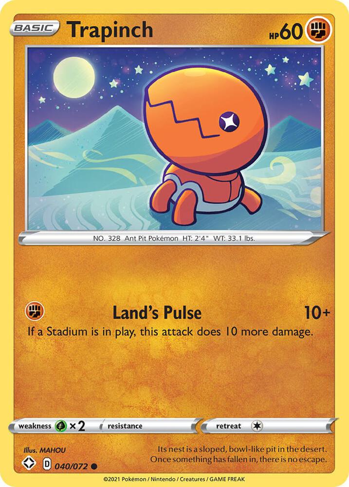Trapinch 040/072 - Pokemon TCG Shining Fates card