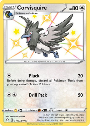 Corvisquire SV102/SV122 - Pokemon TCG Shining Fates: Shiny Vault card