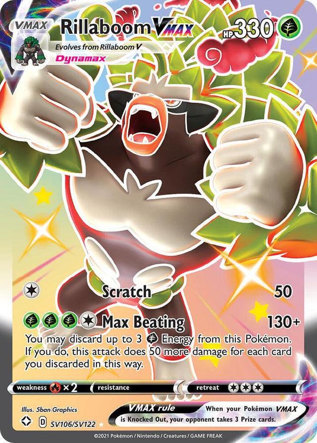 Rillaboom VMAX SV106/SV122 - Pokemon TCG Shining Fates: Shiny Vault card