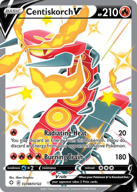 Centiskorch V SV108/SV122 - Pokemon TCG Shining Fates: Shiny Vault card