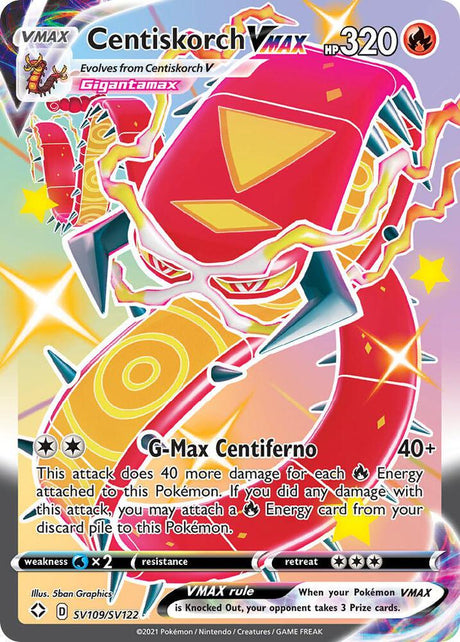 Centiskorch VMAX SV109/SV122 - Pokemon TCG Shining Fates: Shiny Vault card