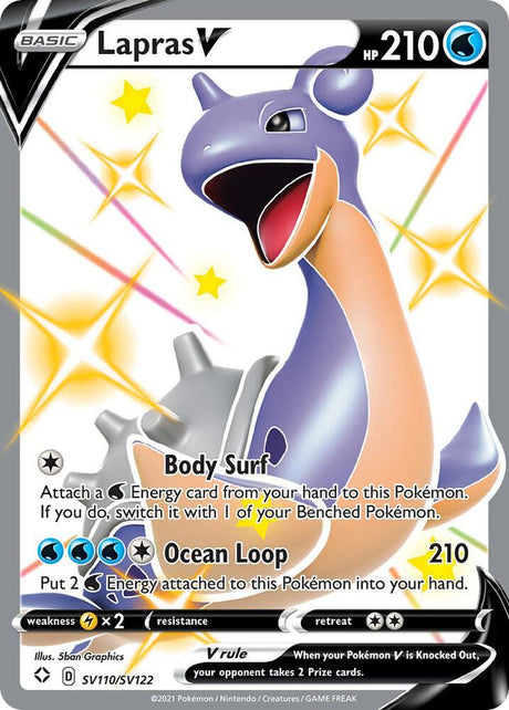Lapras V SV110/SV122 - Pokemon TCG Shining Fates: Shiny Vault card