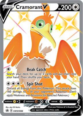 Cramorant V SWSH086, Sword & Shield Promos, Holo, English Pokémon TCG card
