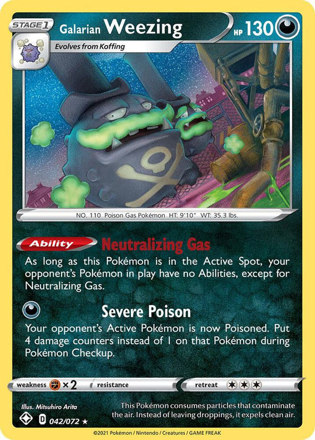 Galarian Weezing 042/072 - Pokemon TCG Shining Fates card