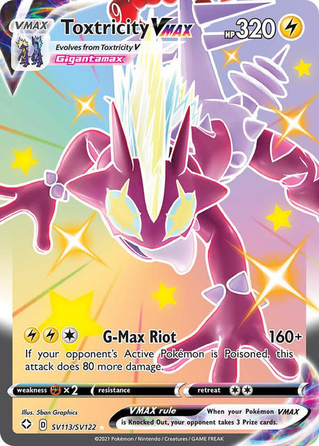 Toxtricity VMAX SV113/SV122 - Pokemon TCG Shining Fates: Shiny Vault card
