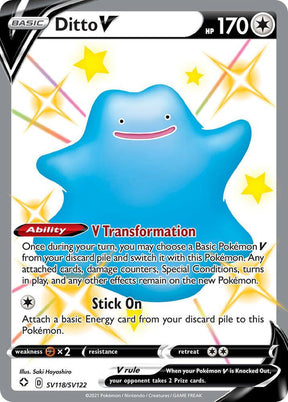 Ditto V SV118/SV122 - Pokemon TCG Shining Fates: Shiny Vault card