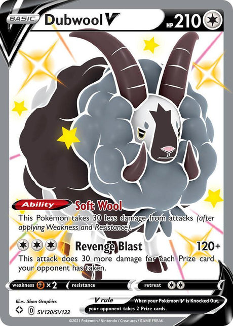 Dubwool V SV120/SV122 - Pokemon TCG Shining Fates: Shiny Vault card