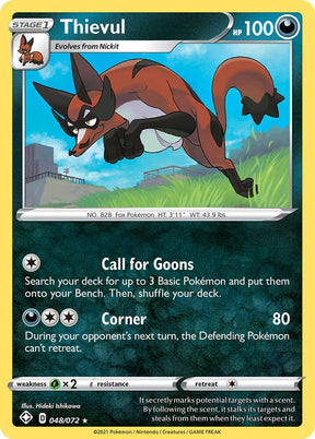 Thievul 048/072 - Pokemon TCG Shining Fates card