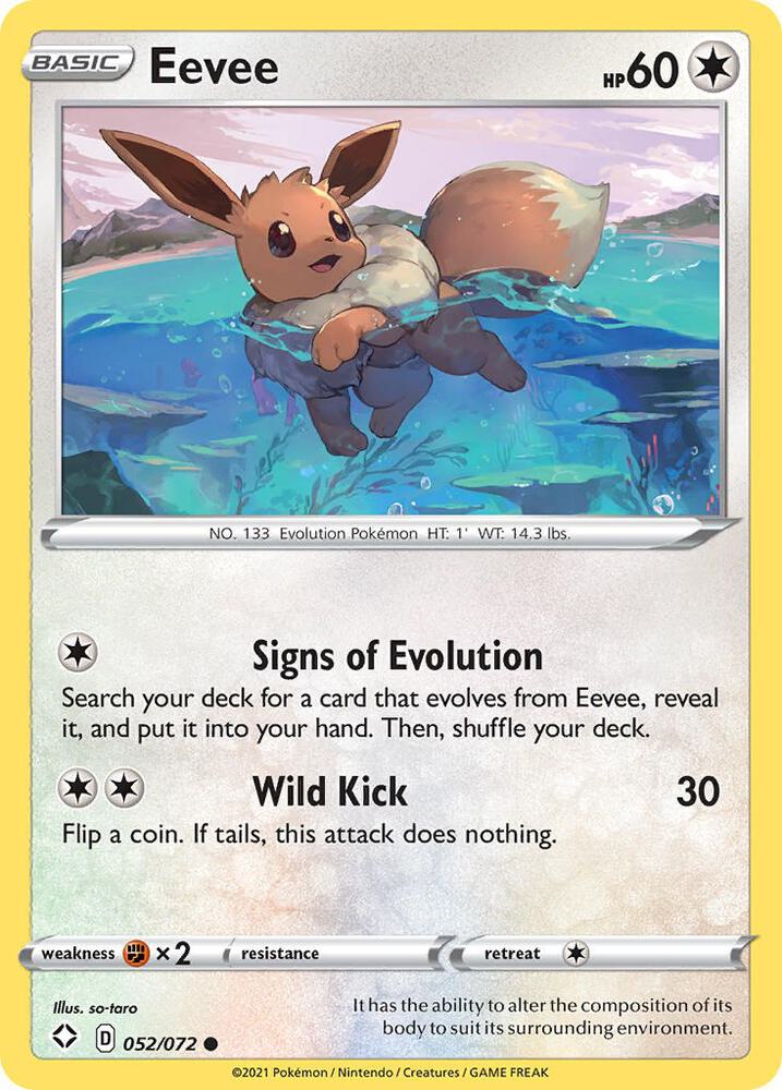 Eevee 052/072 - Pokemon TCG Shining Fates card