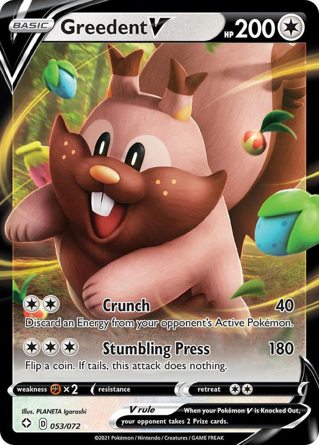 Greedent V 053/072 - Pokemon TCG Shining Fates card