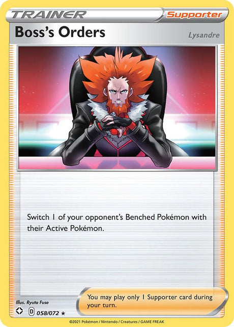 Boss's Orders 058/072 - Pokemon TCG Shining Fates card